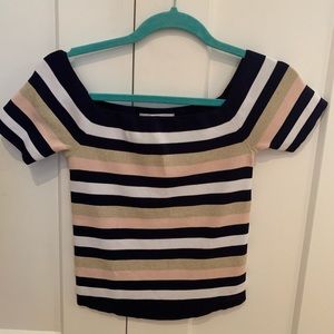 Striped Semi Crop Top